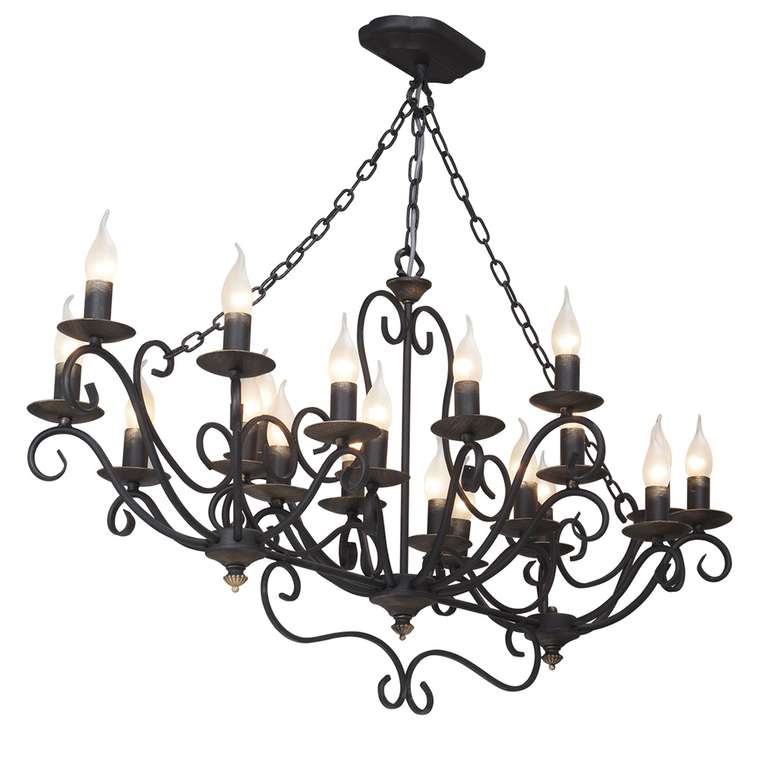 Люстра подвесная Vitaluce V1020/20 , 20 ламп 60м2, Е14, 40Вт, цвет чёрный с золотом.