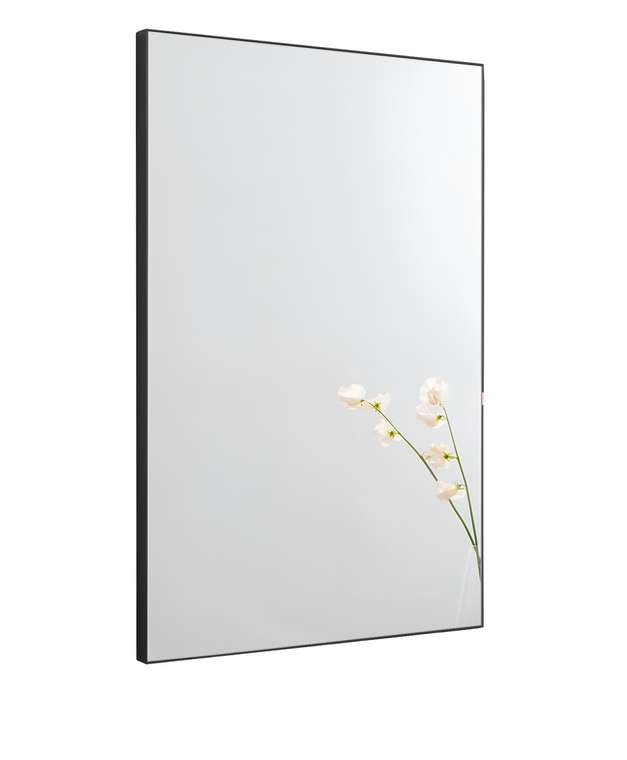 Настенное зеркало Premium 60х80 в алюминиевой раме черного цвета