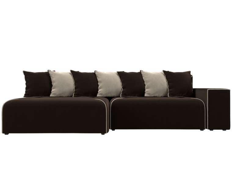 Угловой диван-кровать Кёльн коричневого цвета левый угол