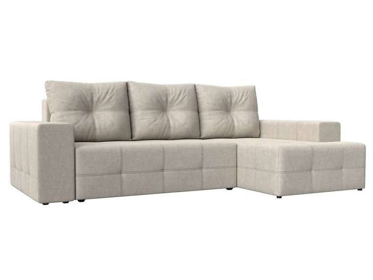 Угловой диван-кровать Перри НПБ бежевого цвета правый угол