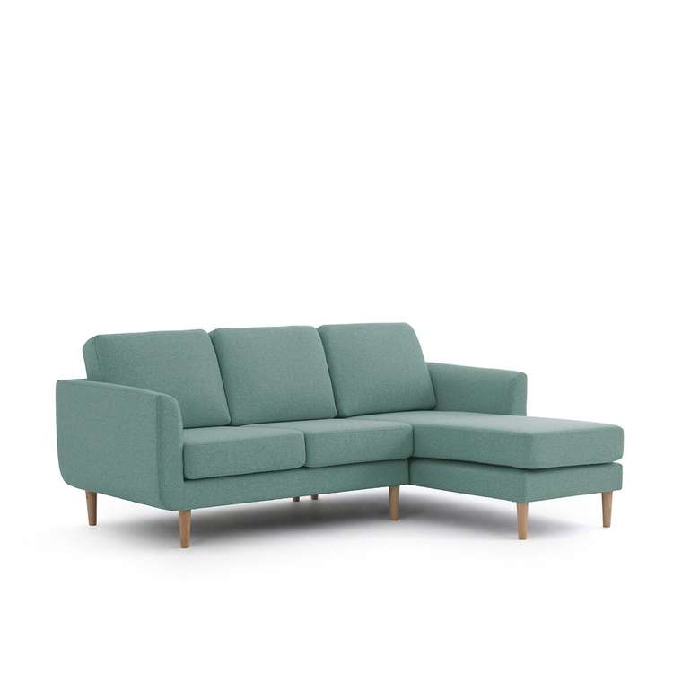 Угловой диван рифленый Jimi зелено-бирюзового цвета