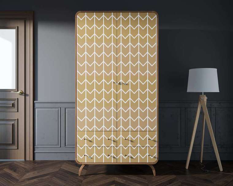 Шкаф в скандинавском стиле Ellipse Print с ящиками принт 1
