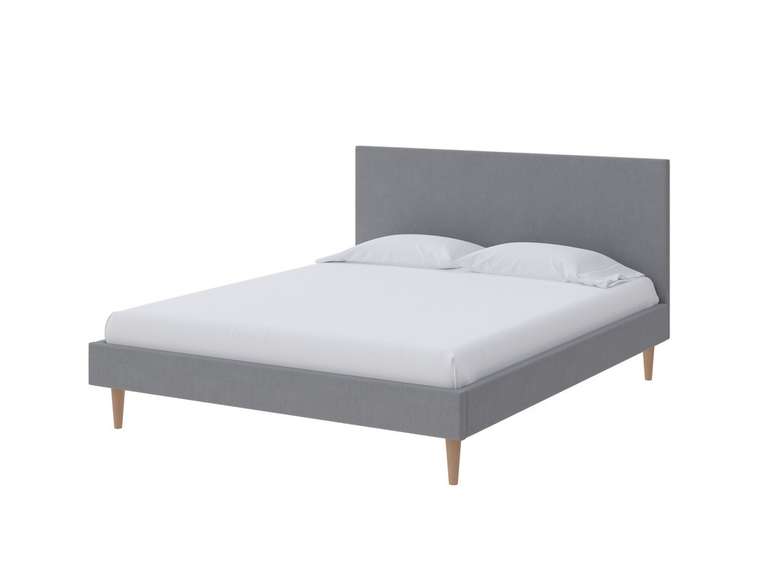 Кровать Claro 160х200 в обивке из рогожки серого цвета