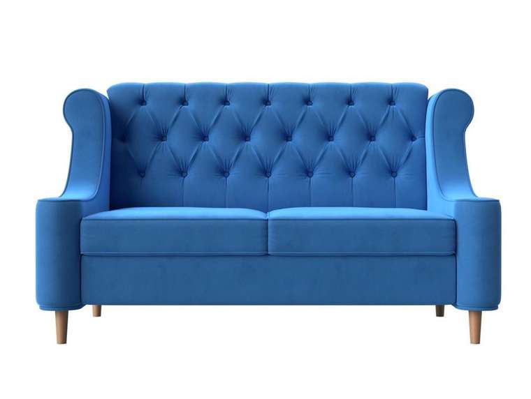 Прямой диван Бронкс синего цвета