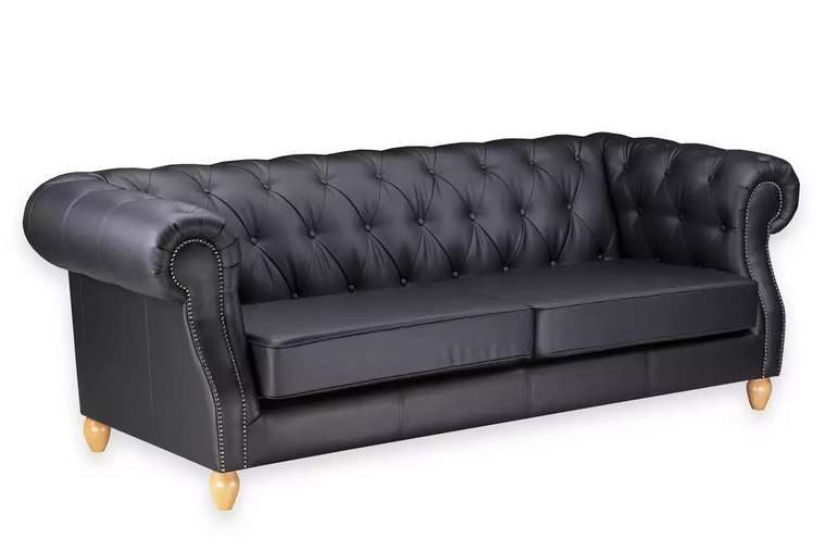 Прямой диван Прадо Премиум черного цвета