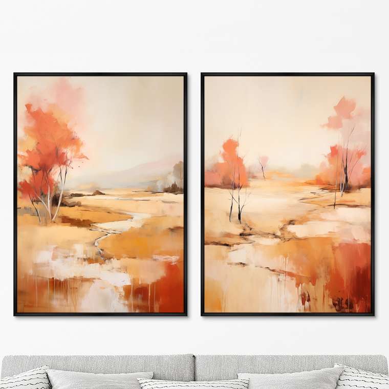 Набор из двух репродукций картин Landscape Collection, Autumn, 2024г.