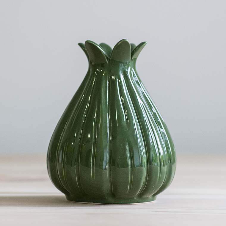 Керамическая ваза Emerald зеленого цвета