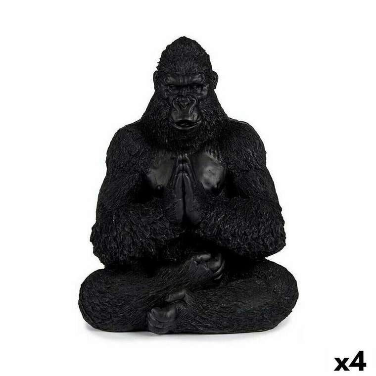 Декоративная фигура Горилла Yoga Чёрный 16 x 28 x 22 cm (4 штук)