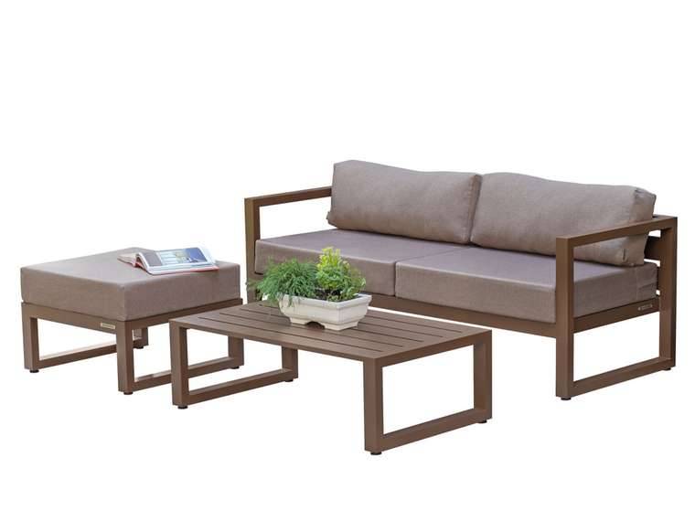 Набор садовой мебели Capri 3 серо-коричневого цвета