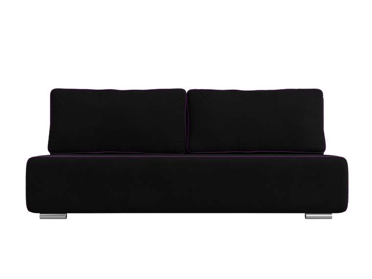 Прямой диван-кровать Уно черного цвета