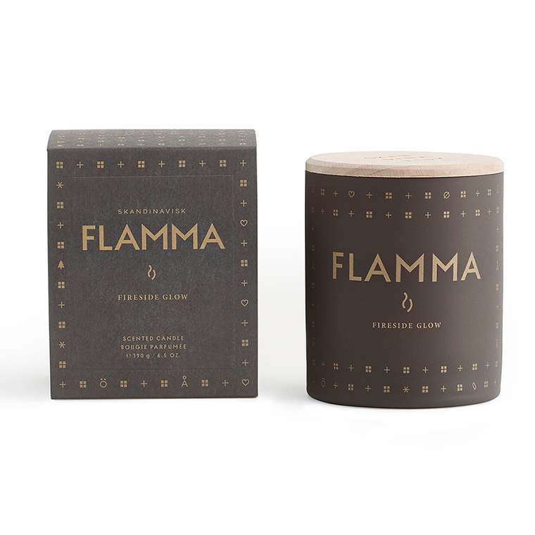 Ароматическая свеча Flamma темно-коричневого цвета с крышкой