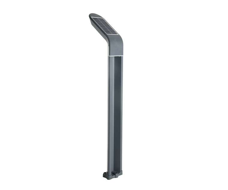 Светильник уличный серый с солнечной батареей w10*24 h80 Led 10W (3000K) Декоративная подсветка розовая.