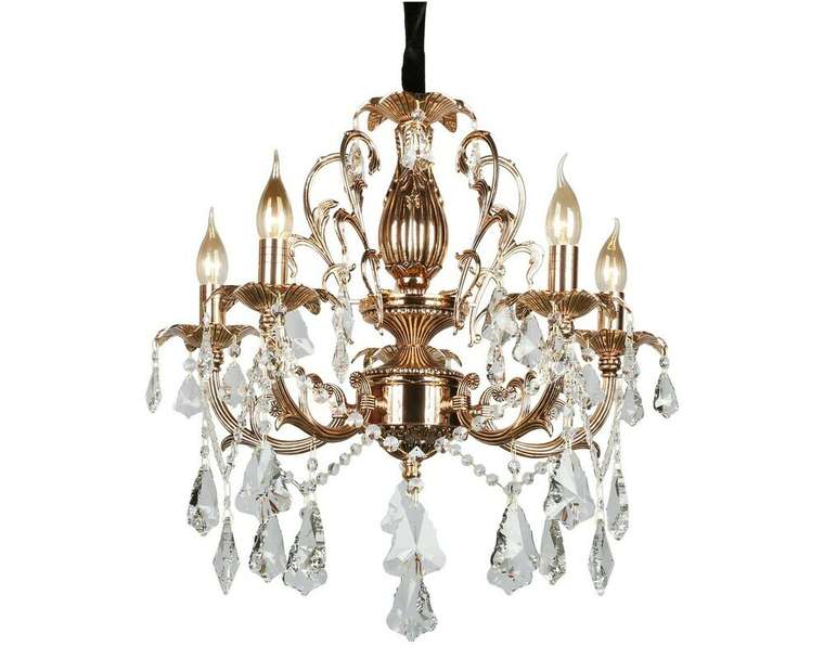 Подвесная люстра Omnilux  в виде свечей с прозрачными подвесками