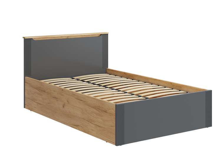 Кровать с подъемным механизмом Эмилия 120х200 серого цвета