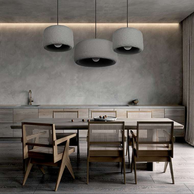 Подвесной светильник STONE 10252/300 Grey (пластик, цвет серый)