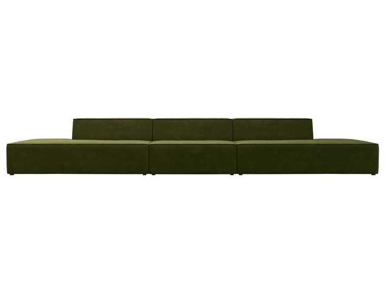 Прямой модульный диван Монс Лонг зеленого цвета