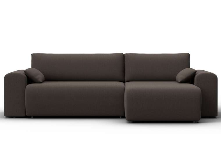 Угловой диван-кровать Лига-099 коричневого цвета