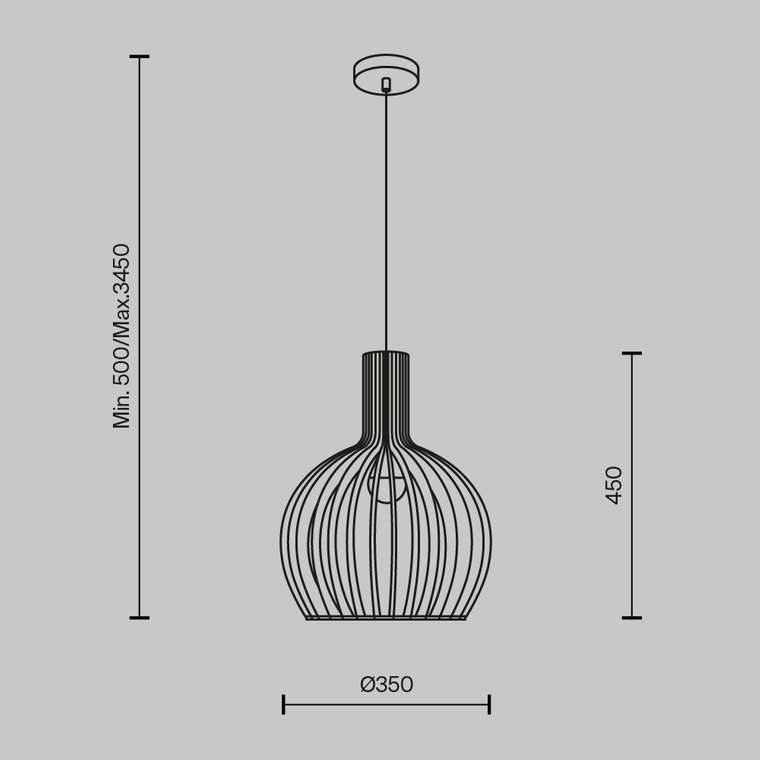 Подвесной светильник Maytoni MOD194PL-01W Roots Modern