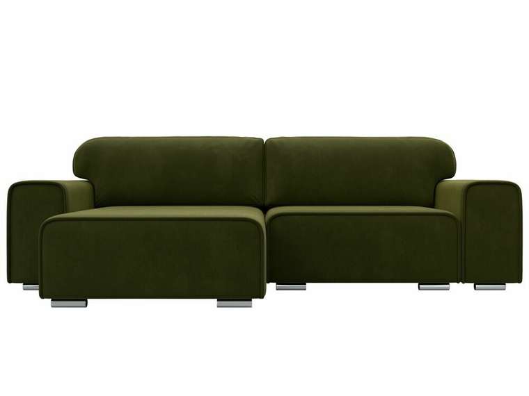 Угловой диван-кровать Лига 029 зеленого цвета левый угол