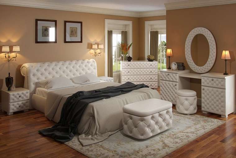 Кровать "Letto GM 11" с обивкой из экокожи или велюра 180х200 см