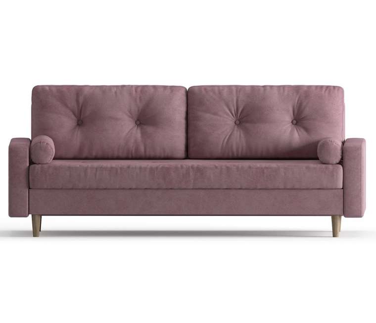 Диван-кровать из велюра Basel темно-розового цвета