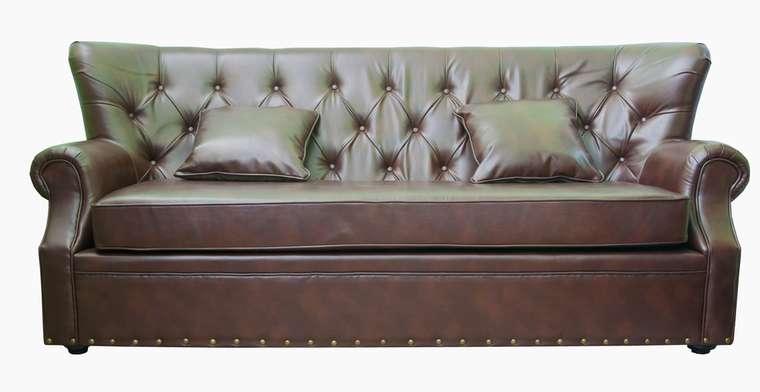 Кожаный диван Tesco коричневого цвета
