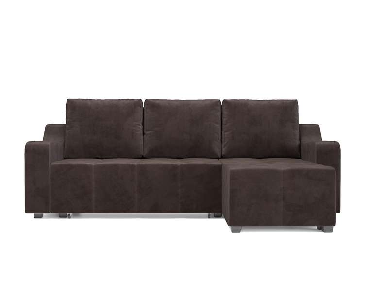 Угловой диван-кровать Берн коричневого цвета