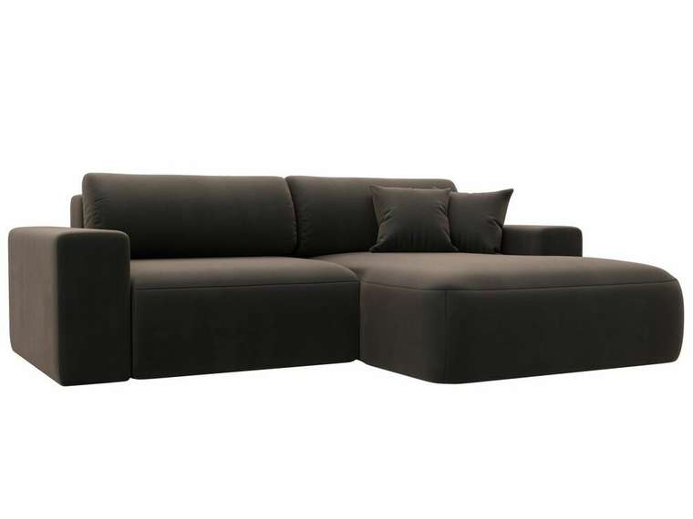 Угловой диван-кровать Лига 036 Классик коричневого цвета правый угол