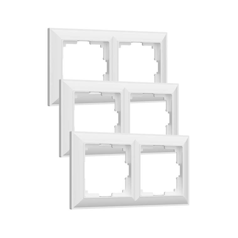 W0022201/ Рамка на 2 поста Fiore (белый) - комплект 3 шт W0022201/ Рамка на 2 поста Fiore (белый) - комплект 3 шт Fiore белый