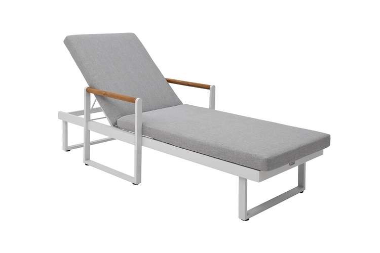 Шезлонг Maya серо-белого цвета