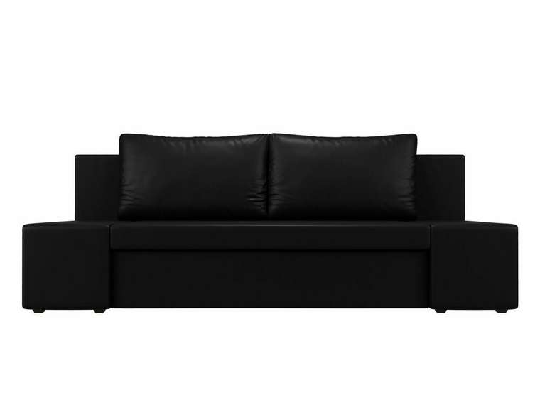 Прямой диван-ковать Сан Марко черного цвета (экокожа)
