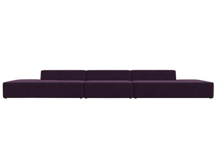 Прямой модульный диван Монс Лонг темно-фиолетового цвета