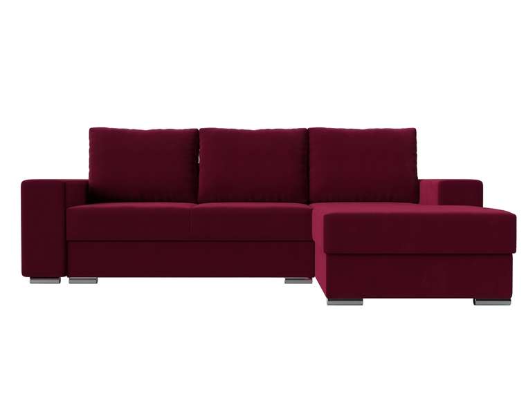 Угловой диван-кровать Дрезден бордового цвета правый угол