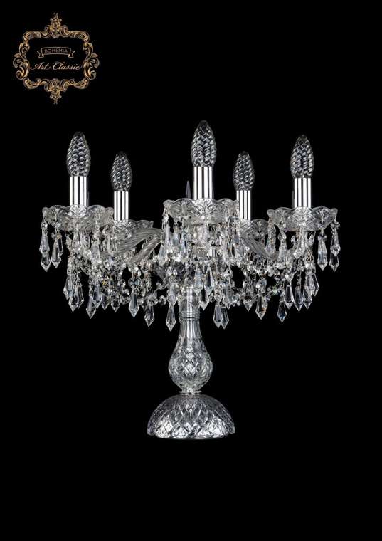 Хрустальная настольная лампа с подвесками Art Classic 45231 12.23.5.141-37.Cr.Dr подсвечник