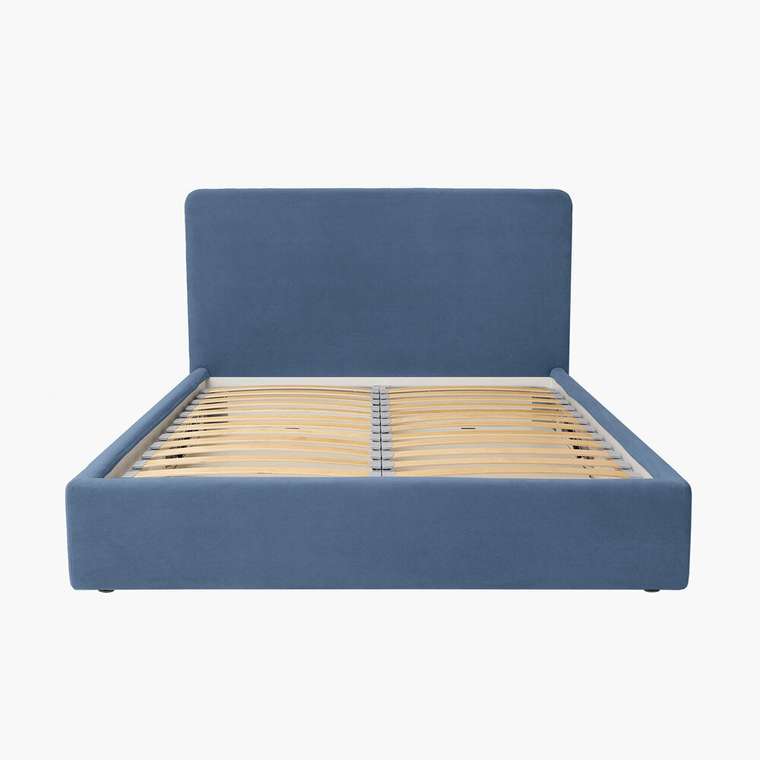 Кровать Cozy 200х200 синего цвета с подъёмным механизмом