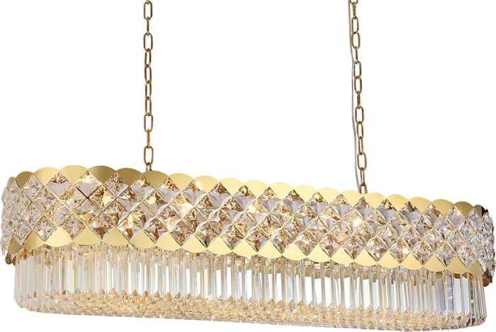 Подвесная люстра хрусталь Newport 8300 8300/120 oval gold polished