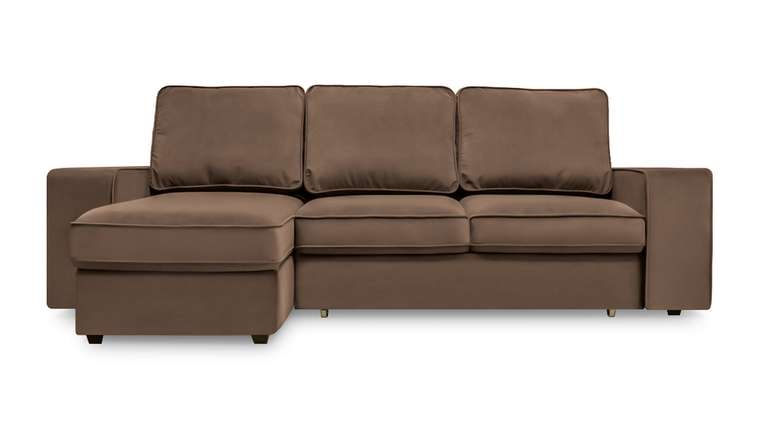 Угловой диван-кровать Монако коричневого цвета