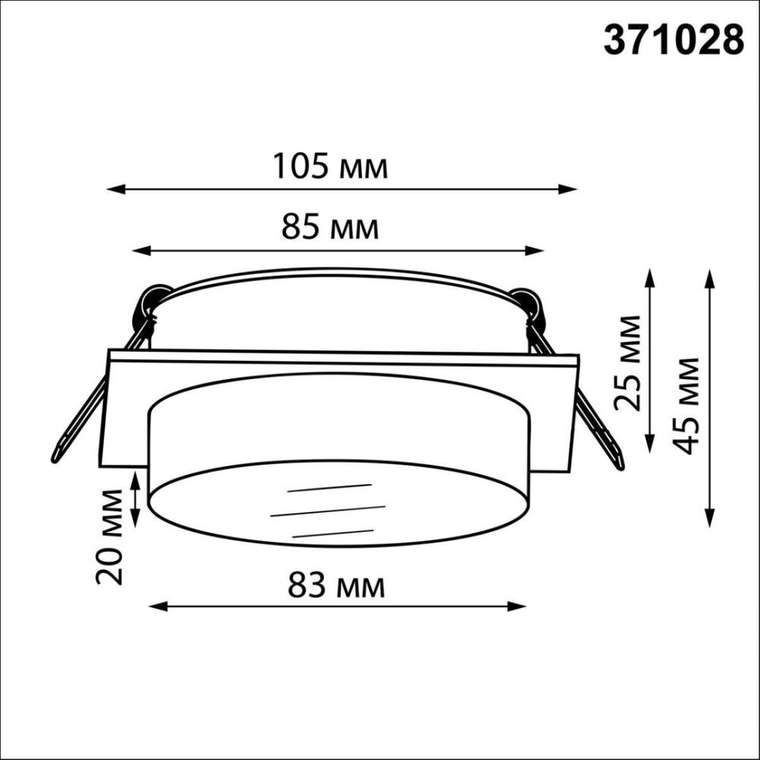Встраиваемый светильник GEM 371028 (акрил, цвет прозрачный)