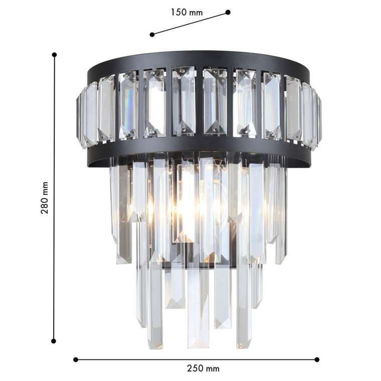 Настенный светильник PRESTON 4731-2W (хрусталь, цвет прозрачный)