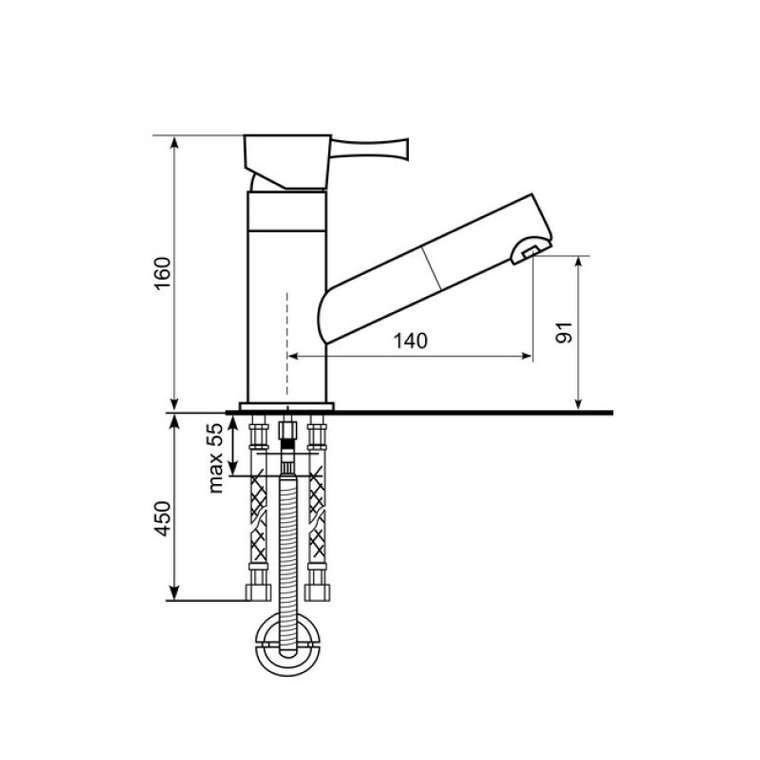 Смеситель для кухни Ulgran U-009-331, белый