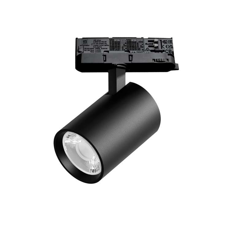 Светильник ALTA BASE для трековой системы Quattro LED 24W 3040LM 15G ЧЕРНЫЙ 4000K с адаптером (215247 + 594037 + 215201)