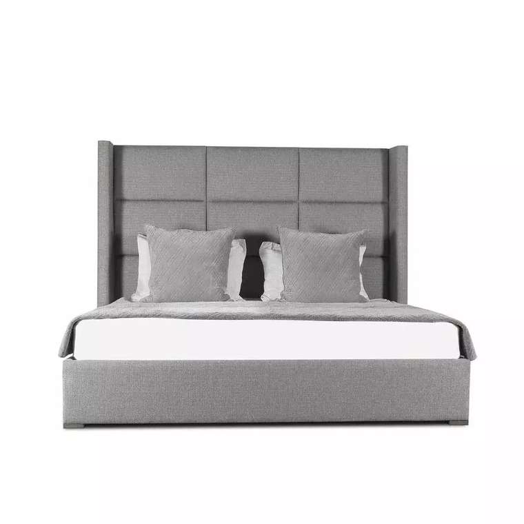 Кровать Berkley Winged Cube 160x200 серого цвета
