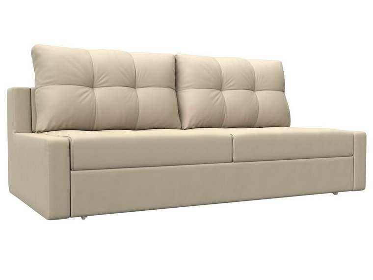 Прямой диван-кровать Мартин бежевого цвета (экокожа)