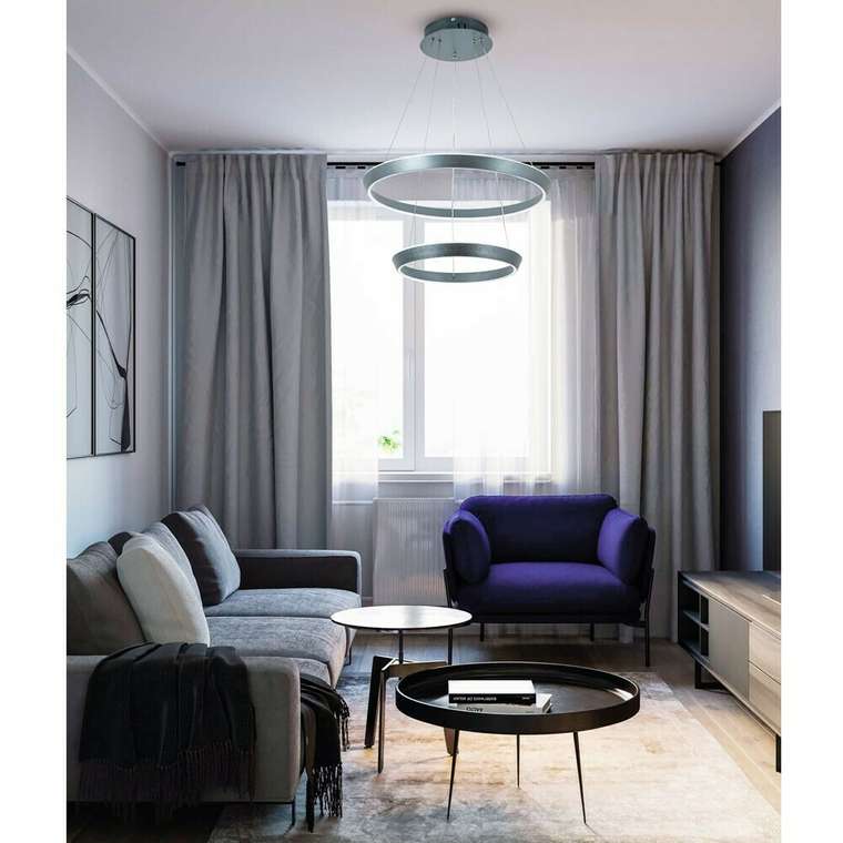 Подвесной светильник L8731-600-400 (металл, цвет хром)