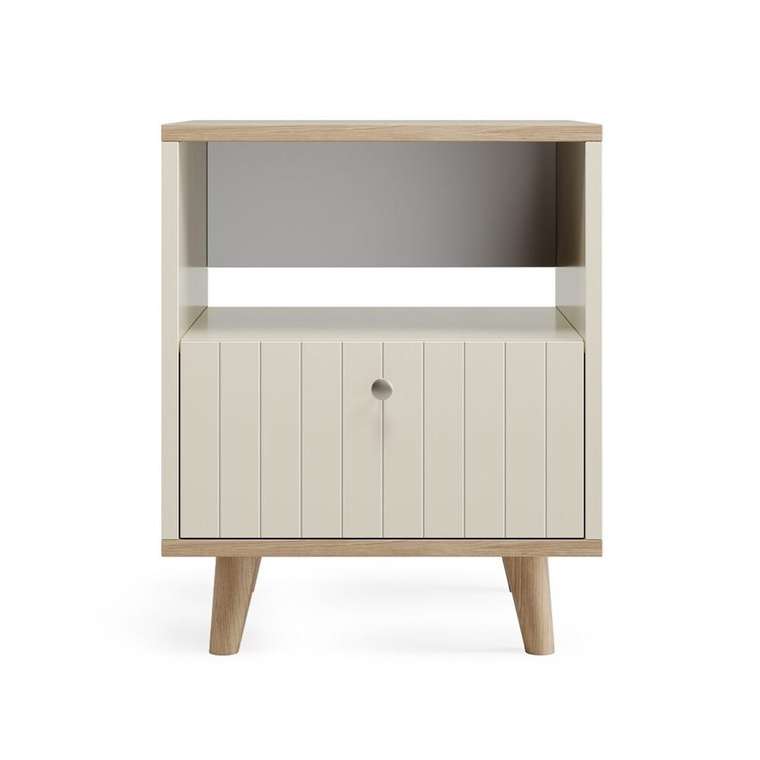 Прикроватная тумба Twin TW006 бежевого цвета с гравировкой