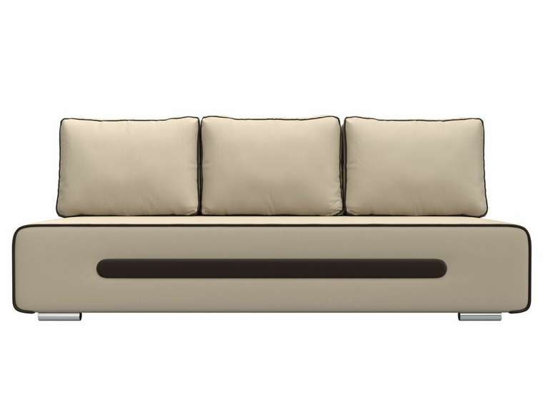 Прямой диван-кровать Приам бежевого цвета (экокожа)