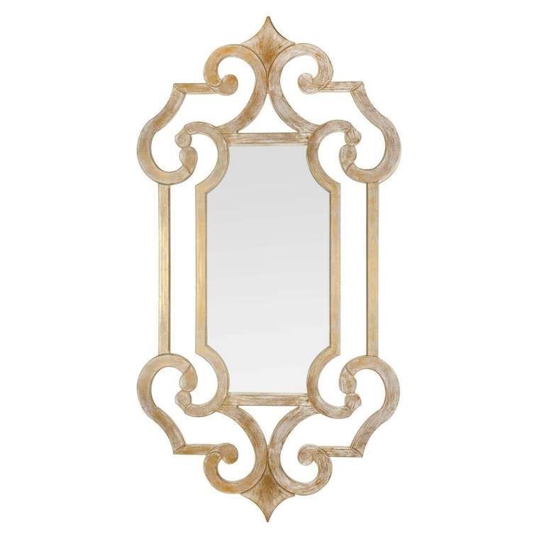 Настенное зеркало Solemn бело-золотого цвета