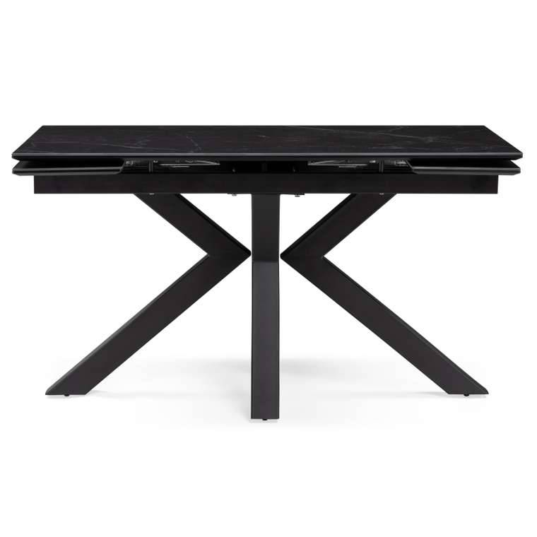 Раздвижной обеденный стол Бронхольм 140х80 черного цвета