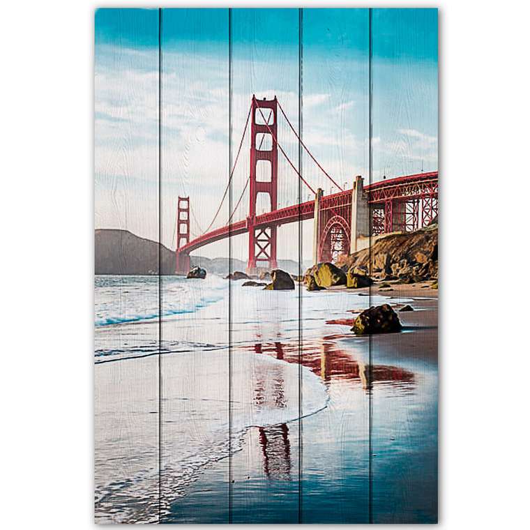Картина на дереве Мост Сан-Франциско 40х60 см