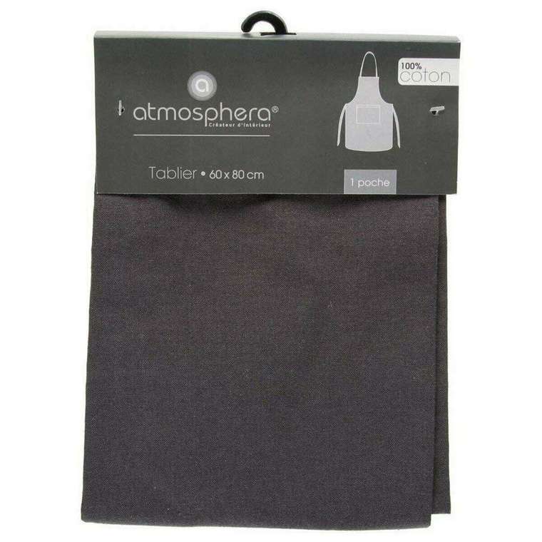 Фартук с карманом Atmosphera Чёрный Хлопок (60 x 80 см)